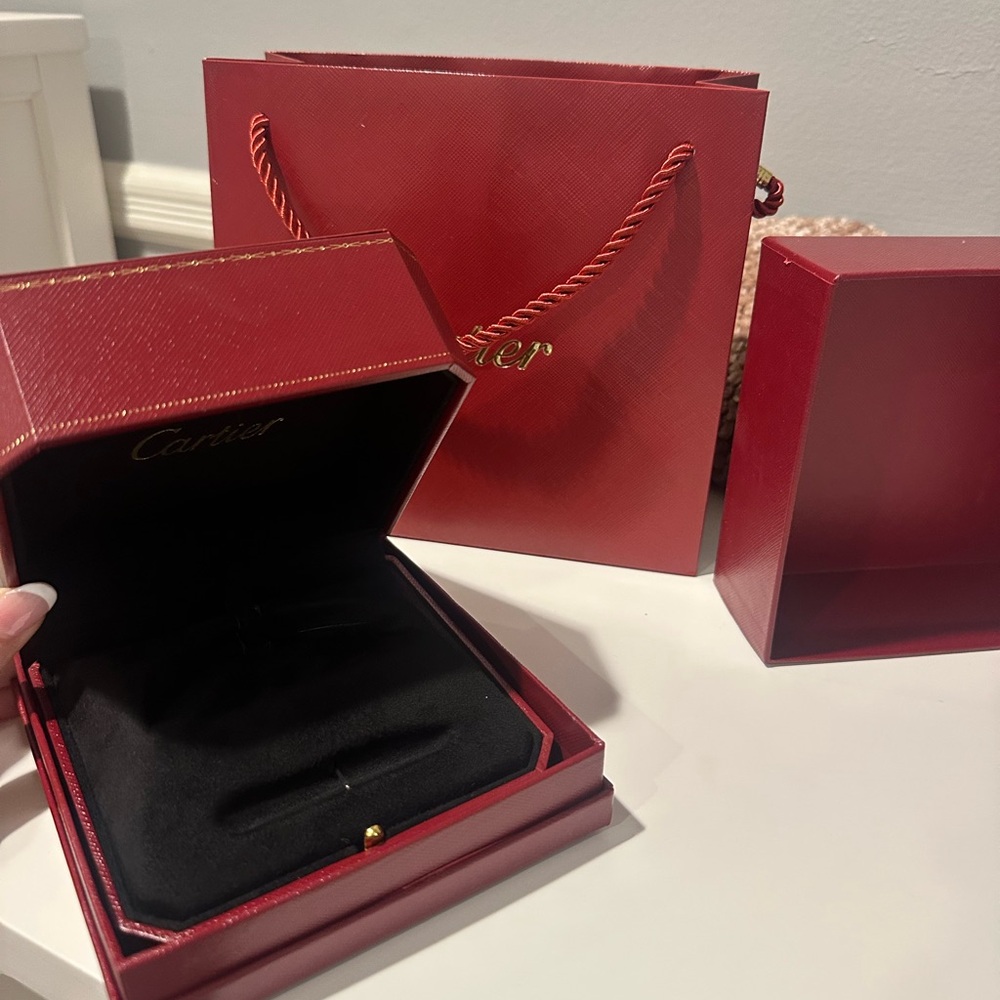 Cartier Red Jewelry Bracelet Box with Bag